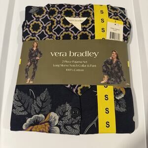 Vera Bradley Womens 100% cotton 2-piece Iconic print PJ Pajama Set Sz Small NEW